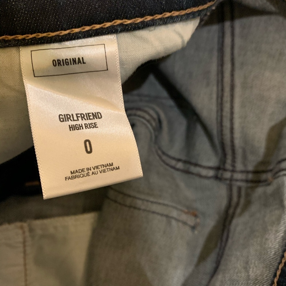 Express Girlfriend High Rise Distress Jeans Size 0 - Picture 5 of 6
